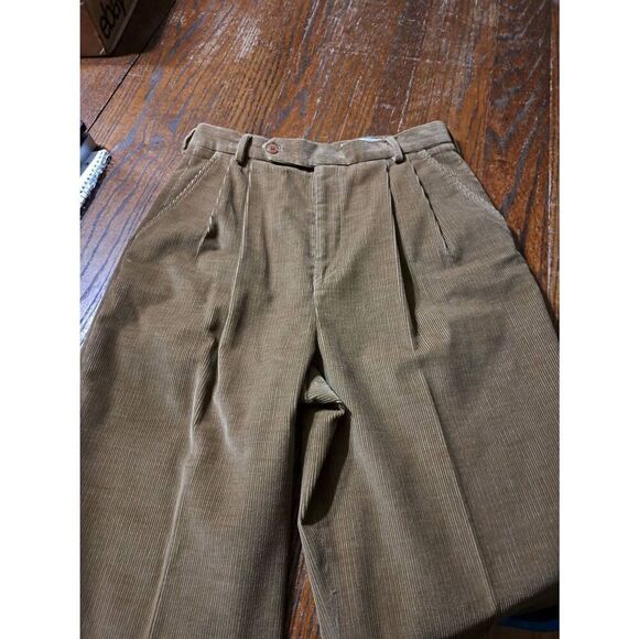 Vintage Size 6 Corbin Threads Brown Corduroy Pants w Pockets Made USA High Rise - Picture 2 of 3